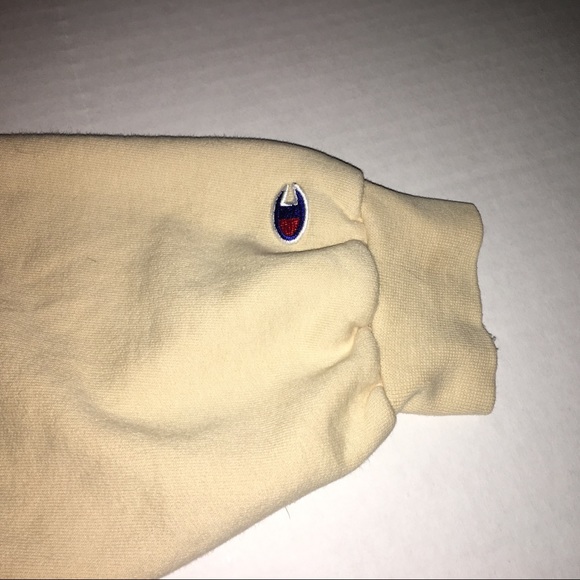 CHAMPION Men’s Large Cotton Hoodie Beige Stitched - Picture 3 of 4